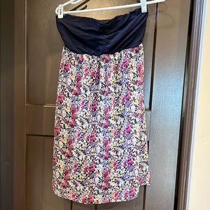Express Pink and Red Strapless Sundress Cocktail